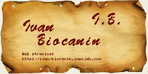 Ivan Biočanin vizit kartica